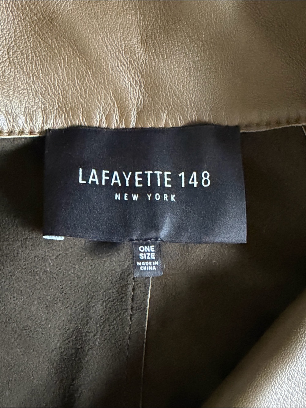 Lafayette 148 Leather Cape Poncho Pullover Brown One Size - Picture 3 of 12